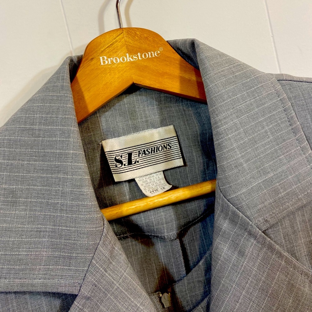 S.L. Fashions Dress Suit Size: 10 Grey
